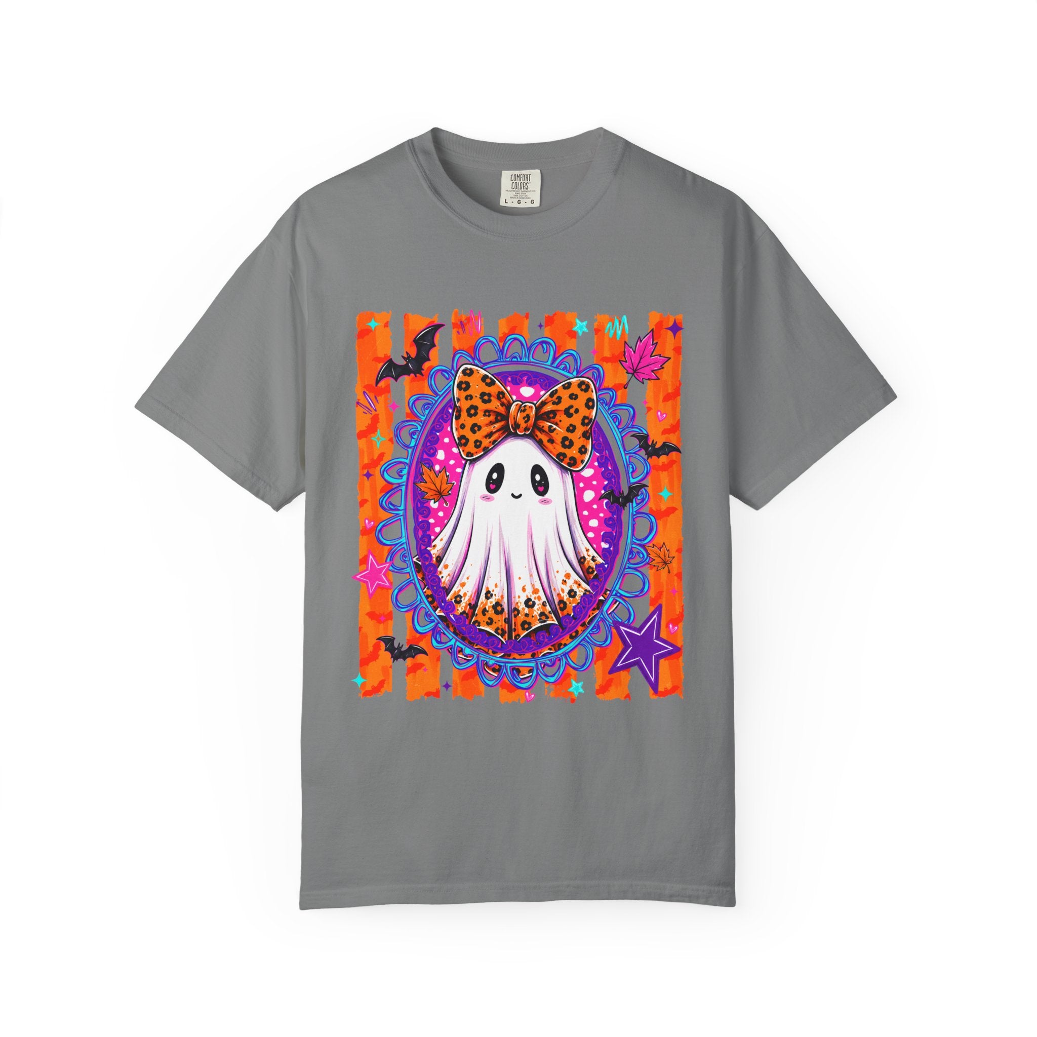 Halloween Ghost Tee Cute Polka Dot Bow Ghost Graphic T Shirt