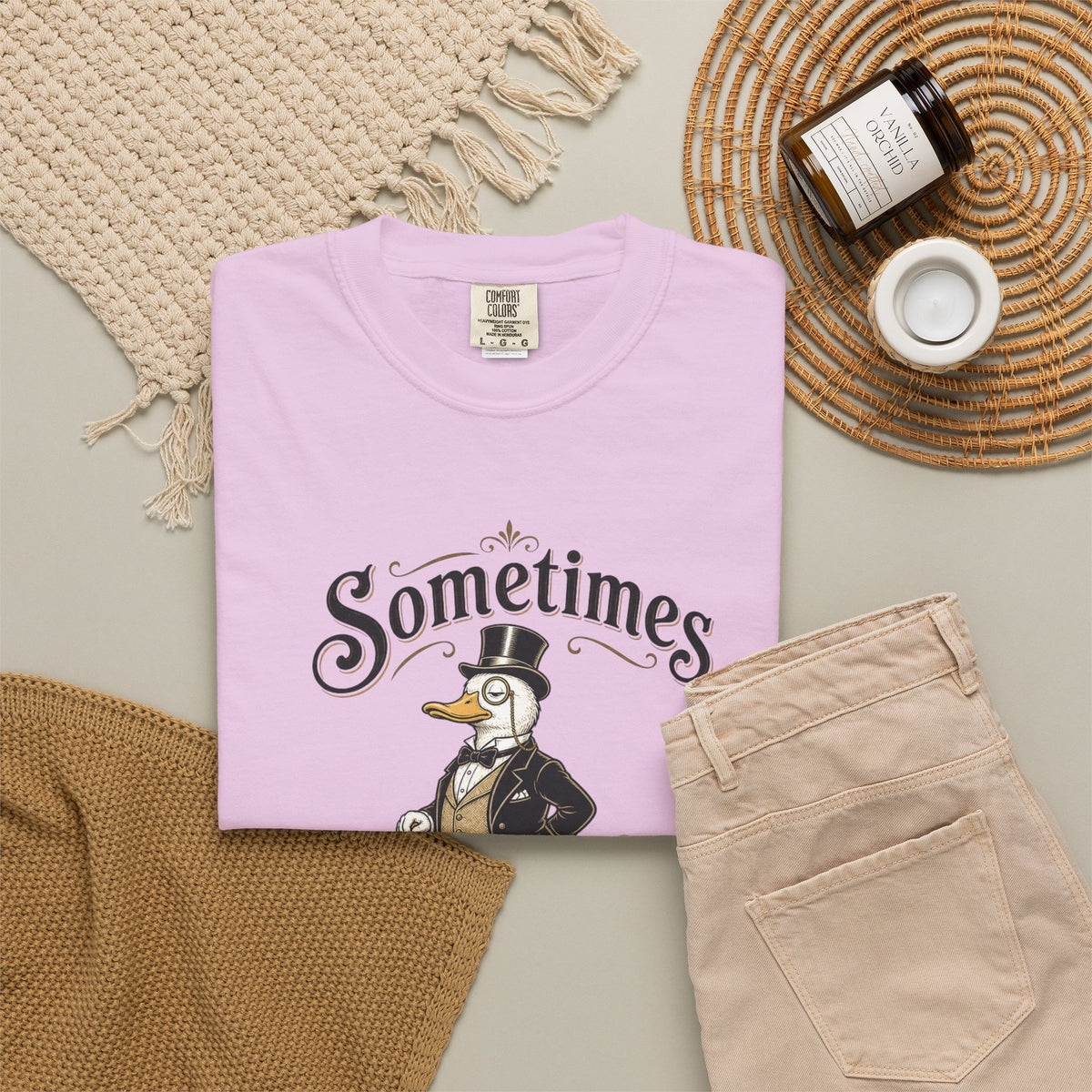Sometimes I Just Be Fartin Tee Shirt Humorous Vintage Duck Graphic Tee