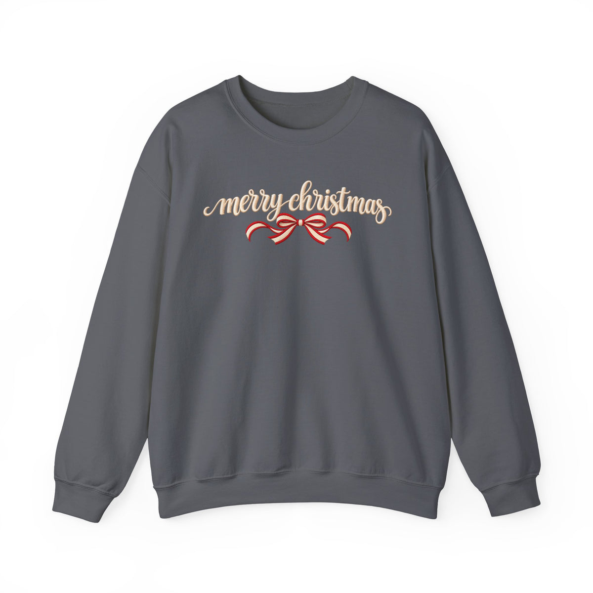 Merry Christmas Bow Sweatshirt, Coquette Christmas Crewneck, Minimalist Holiday Sweater, Cute Christmas Shirt, Christmas Gift for Her