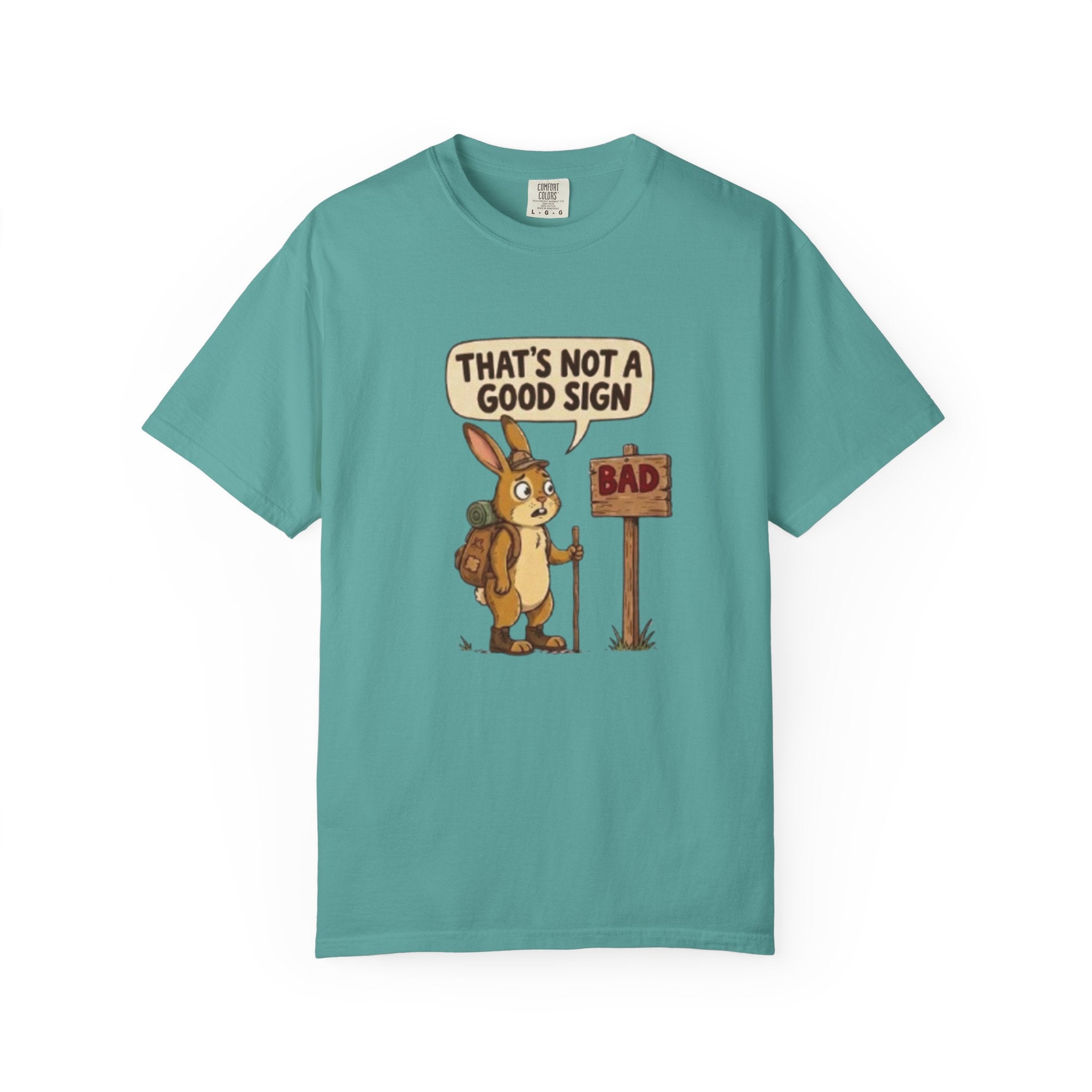 Funny Rabbit T Shirt That’s Not a Good Sign Hiking Bunny Graphic Tee