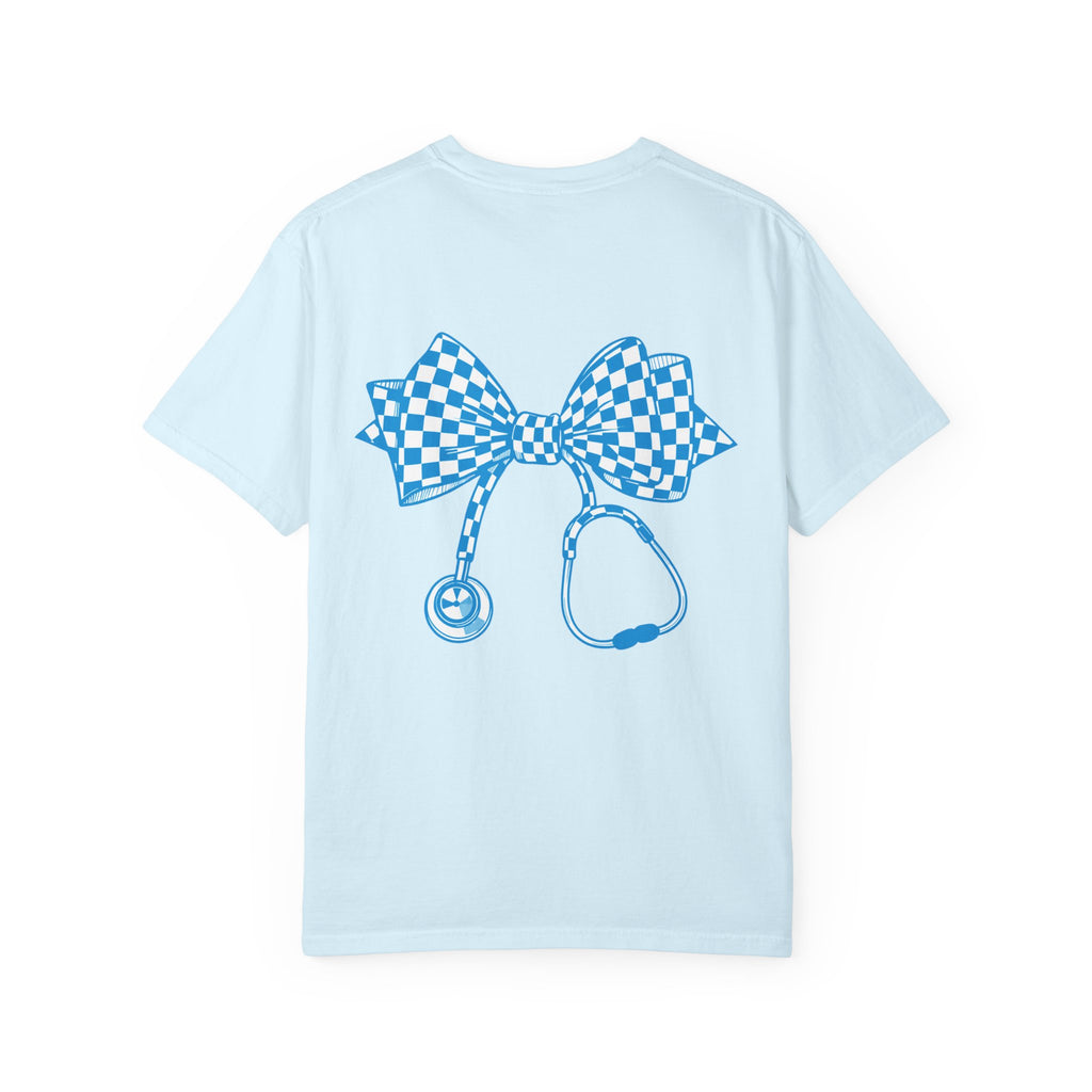 Checkerboard Stethoscope T Shirt Cute Nurse Doctor Medical Tee