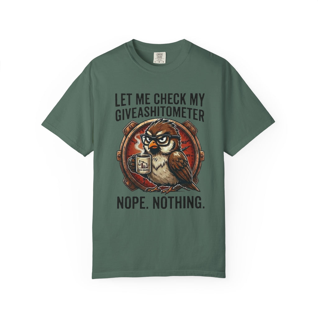 Let Me Check My Giveashitometer TShirt Funny Owl Graphic Tee