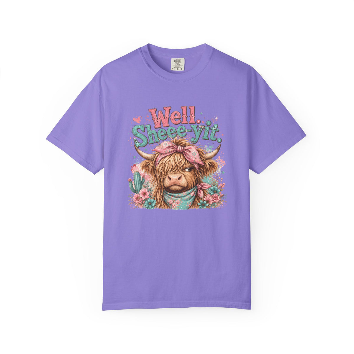 T-Shirt Well Sheey it Cute Highland Cow Graphic Tee