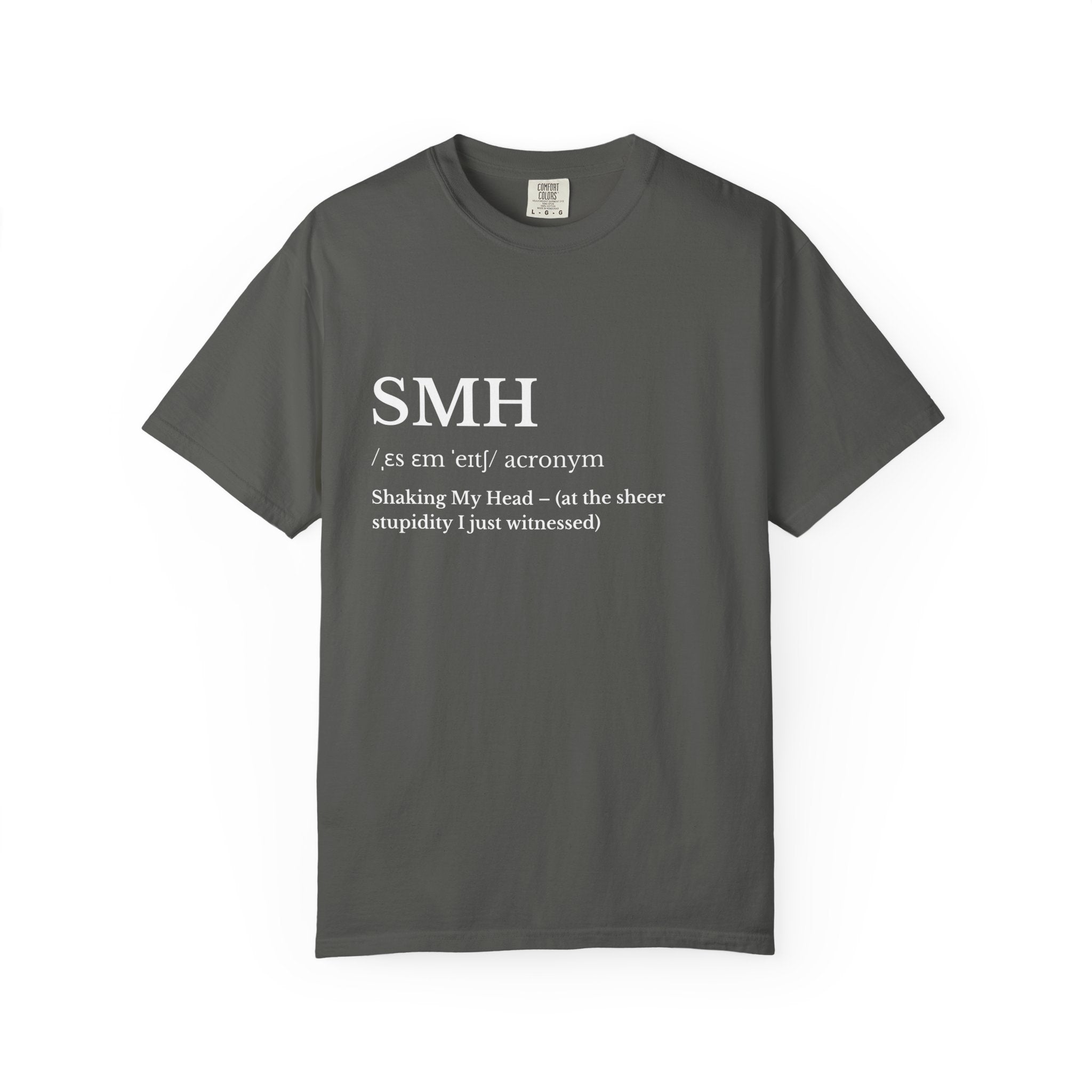 SMH Classic White T Shirt Unisex Garment Dyed Crew Tee