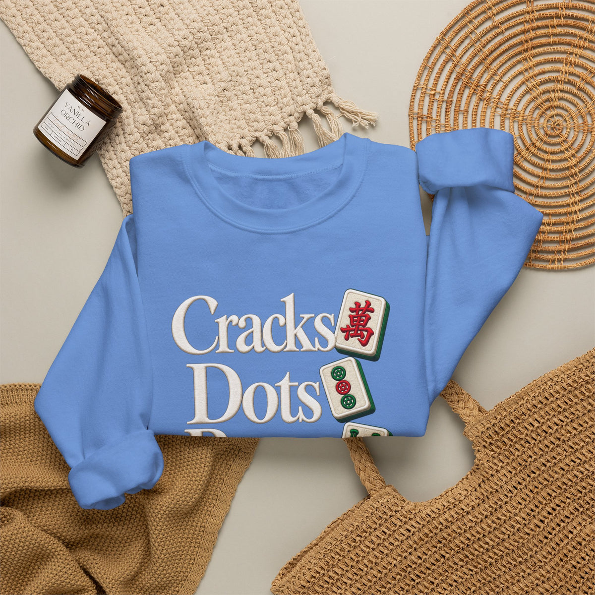 Cracks Dots Bams Mahjong Sweatshirt, Funny Mahjong Shirt, Mahjong Lover Gift, Mahjong Game Night Crewneck, Mahjong Club Apparel