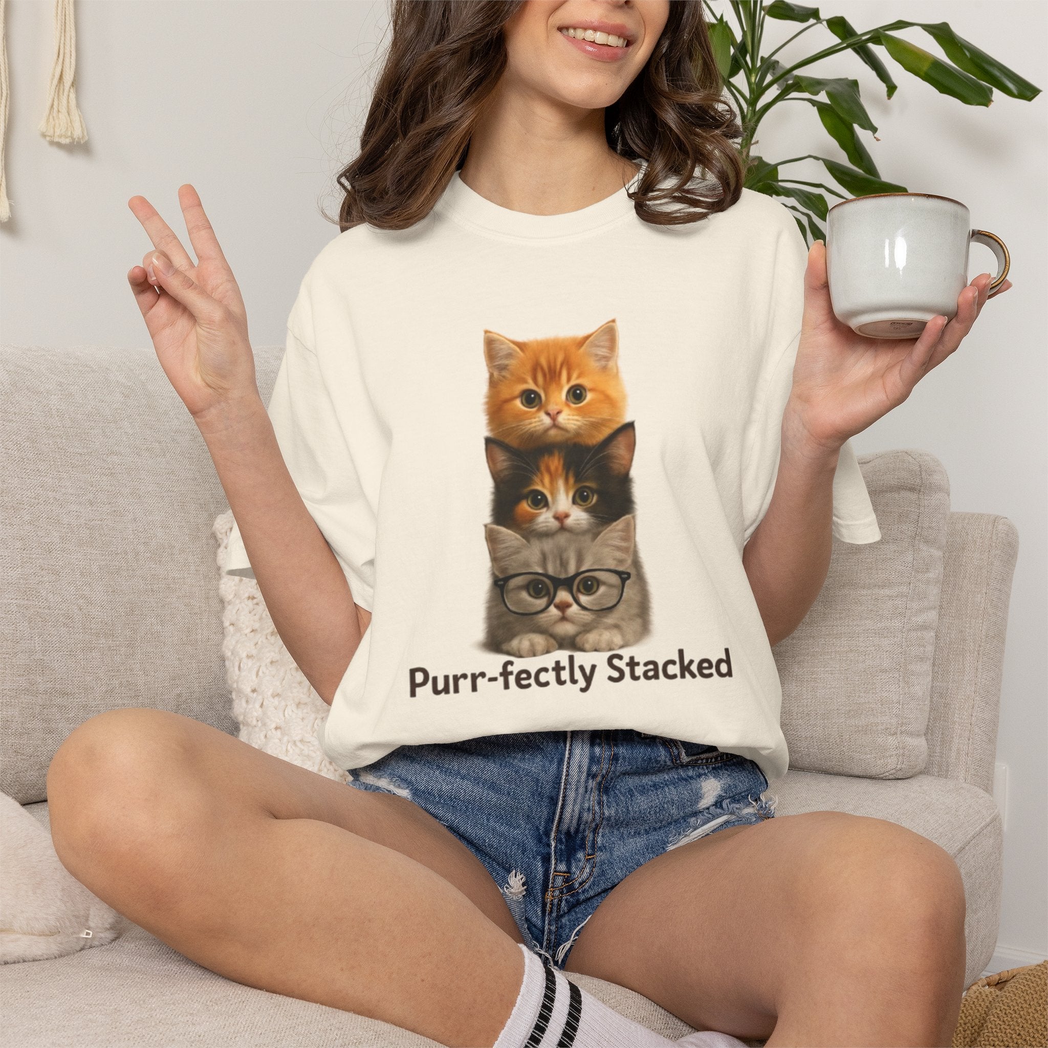 Purr fectly Stacked Cat T Shirt