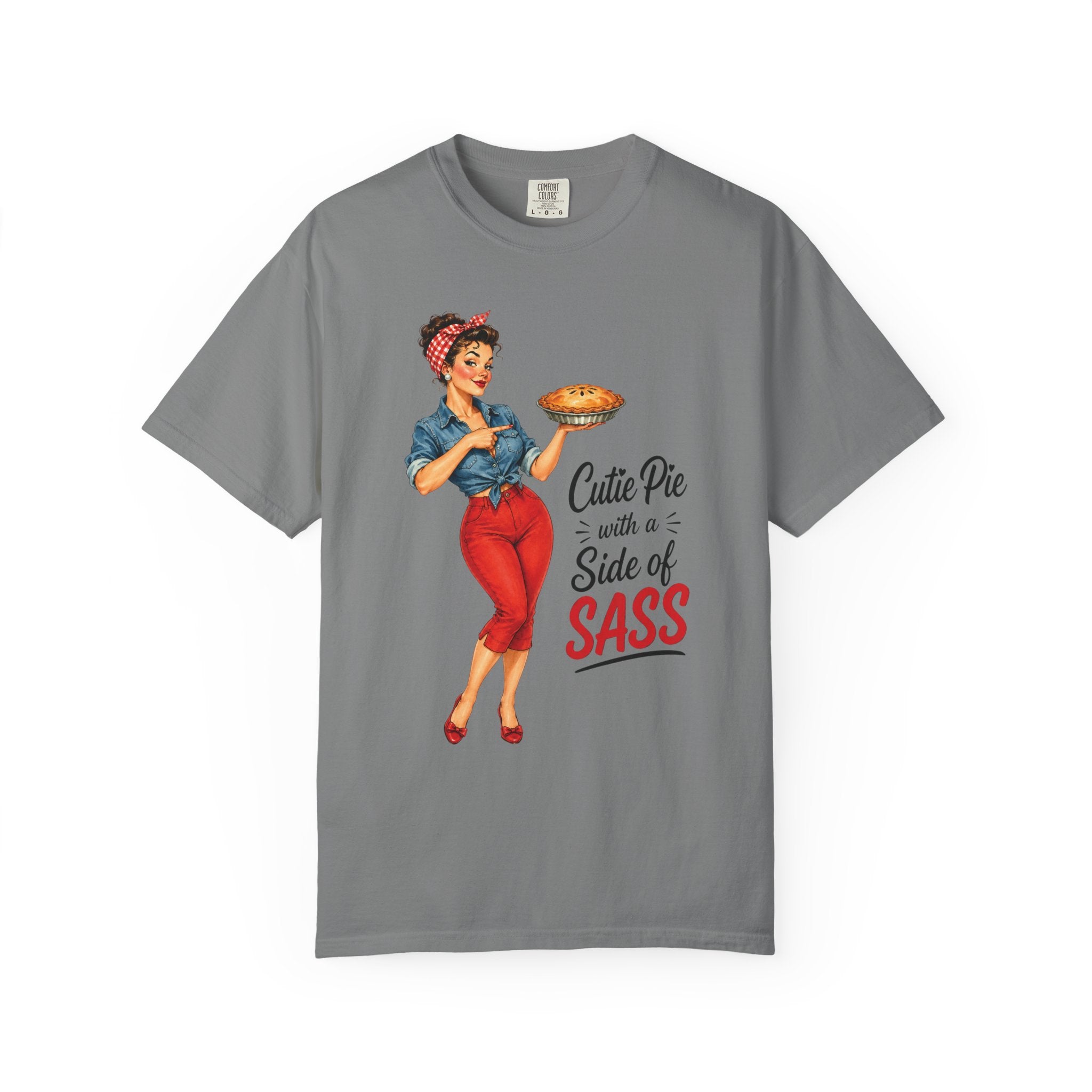 T Shirt Cutie Pie with a Side of Sass Retro Pin Up Tee