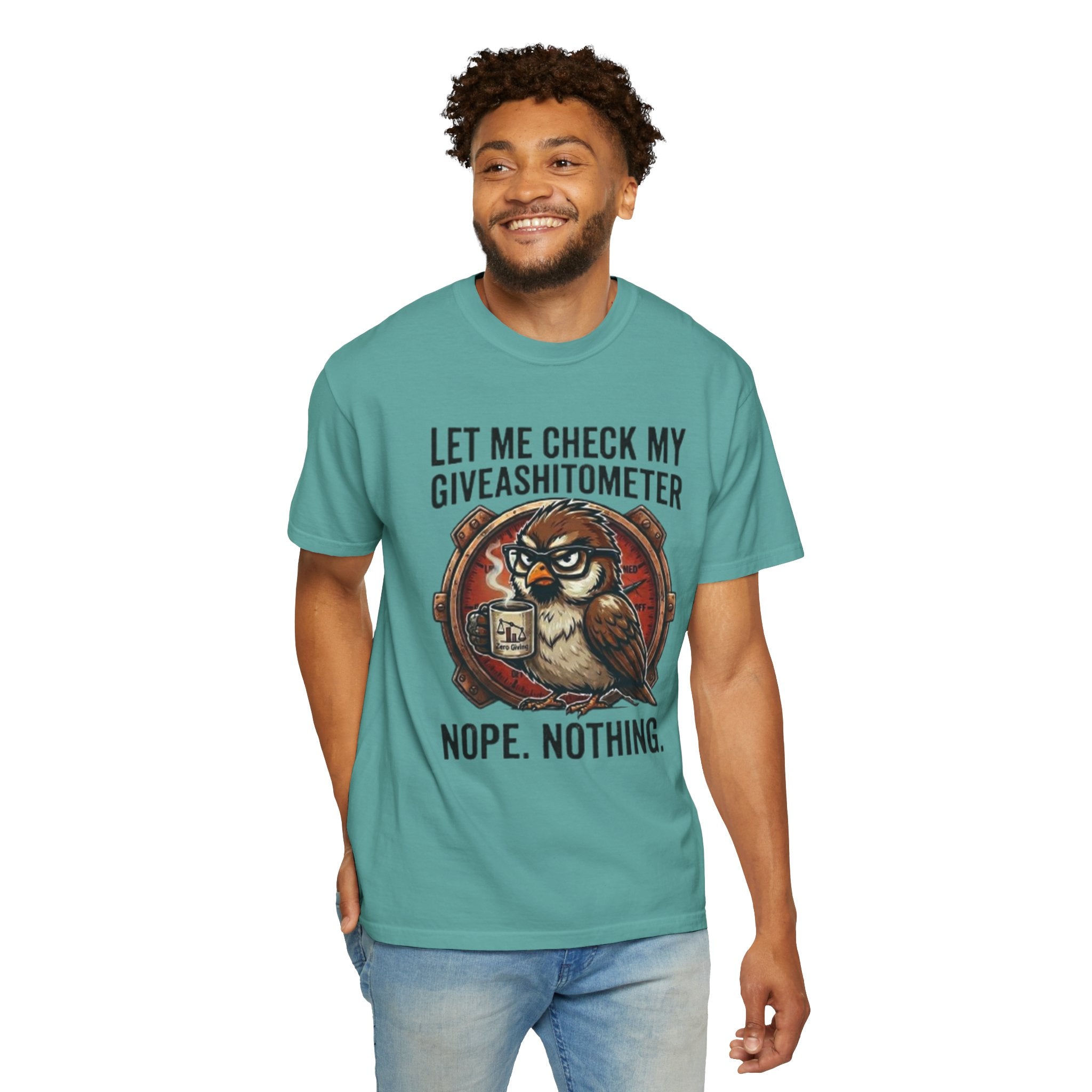 Let Me Check My Giveashitometer TShirt Funny Owl Graphic Tee