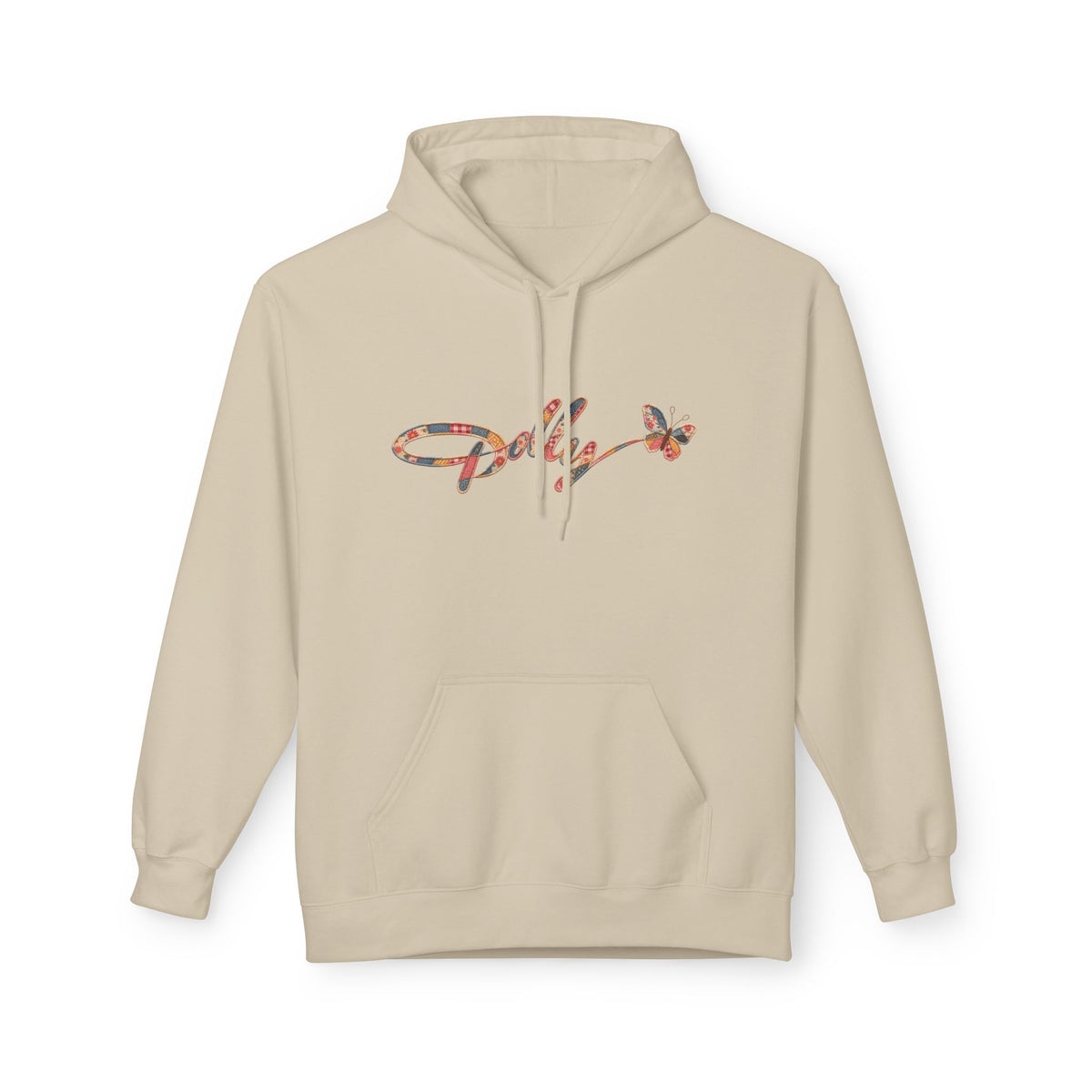 Dolly Patchwork Script Hoodie Womens Butterfly Signature Pullover