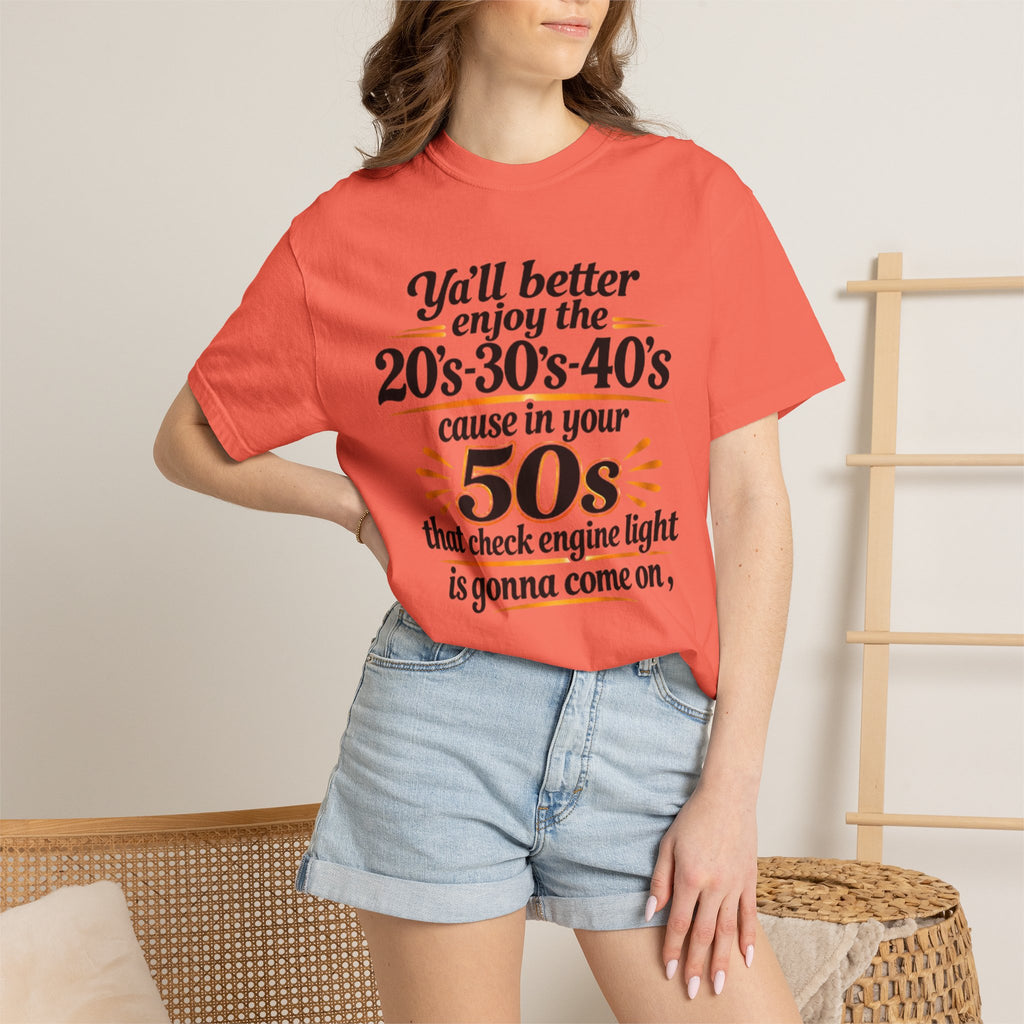 Funny Check Engine Light 50s Retirement T-Shirt