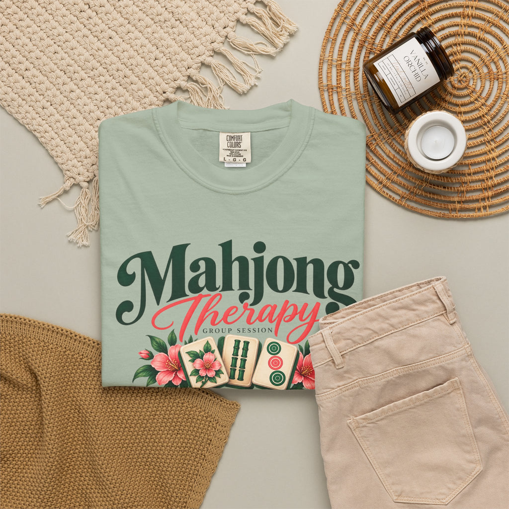 Mahjong Therapy T Shirt | Mahjong Tiles Floral Design