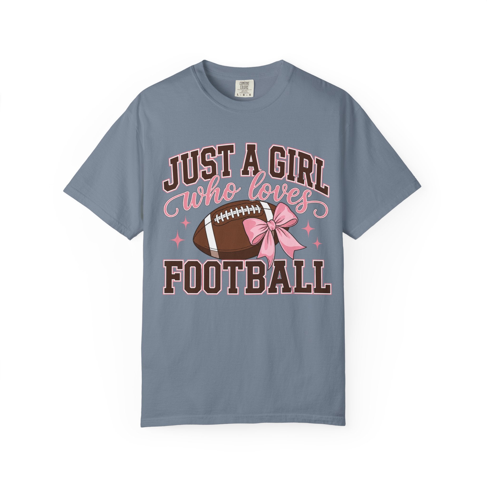 Just A Girl Who Loves Football T Shirt Pink Bow Football Tee