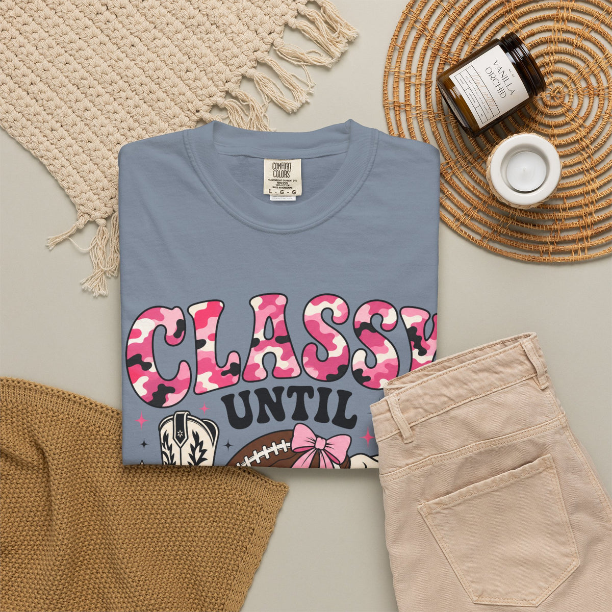 Classy Until Kickoff Football T Shirt Retro Cowgirl Game Day Tee