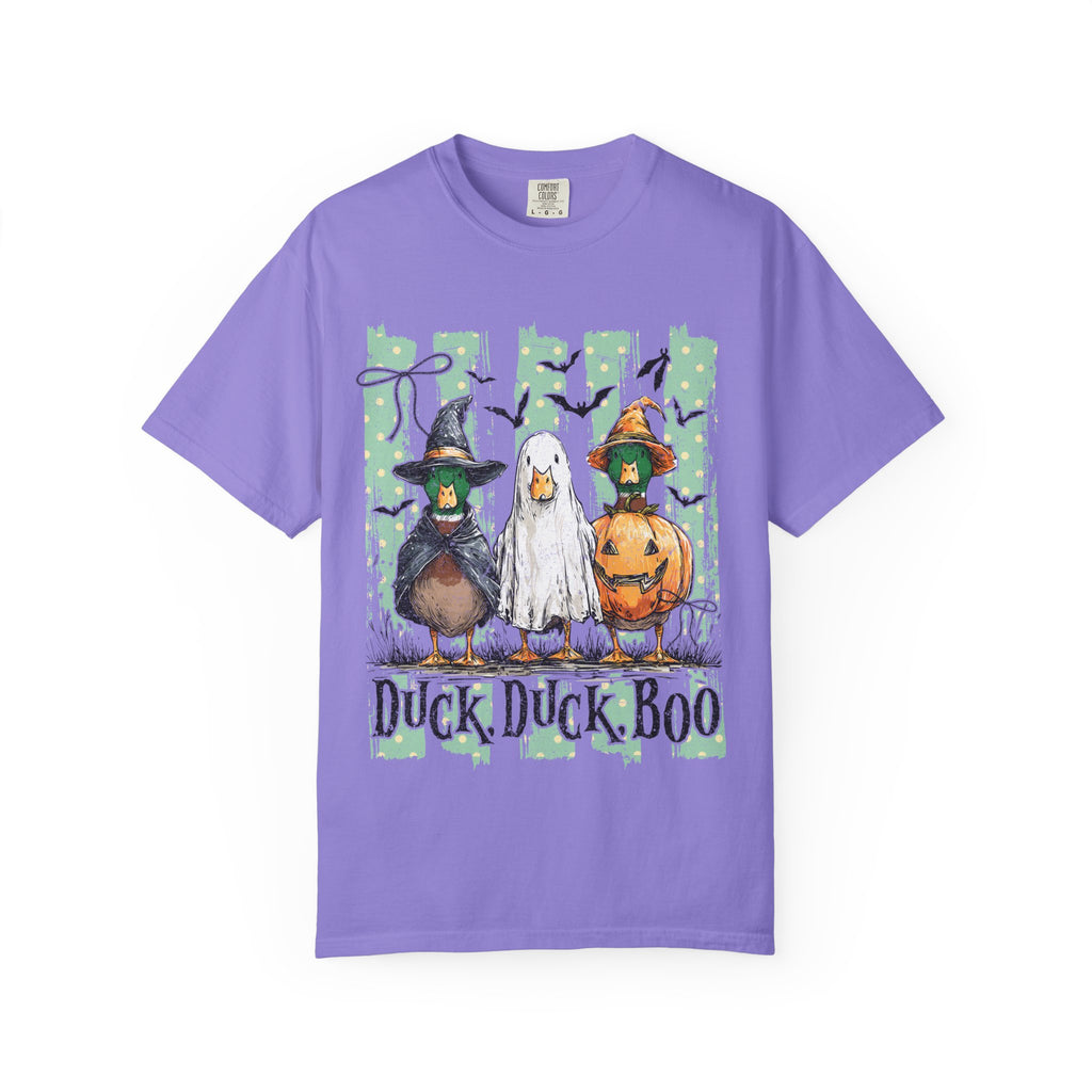 Duck Duck Boo Halloween T Shirt Cute Ducks in Costumes Graphic Tee