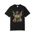 Hot Mess Highland Cow T Shirt Funny Cow with Coffee Graphic