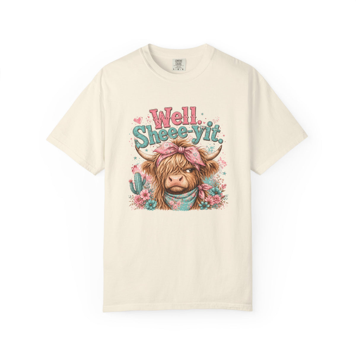 T-Shirt Well Sheey it Cute Highland Cow Graphic Tee