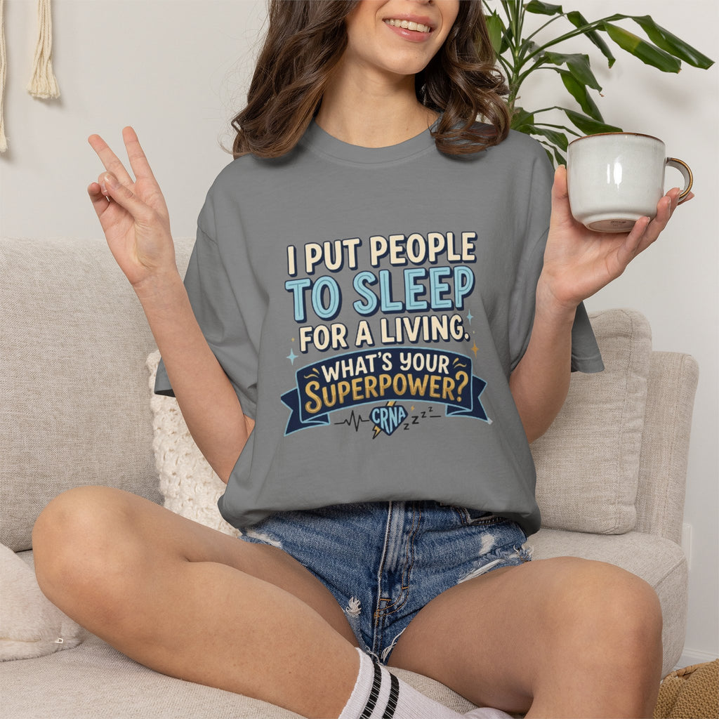 RN Anesthetist Tee Shirt I Put People To Sleep For A Living Nurse Anesthesia Tee