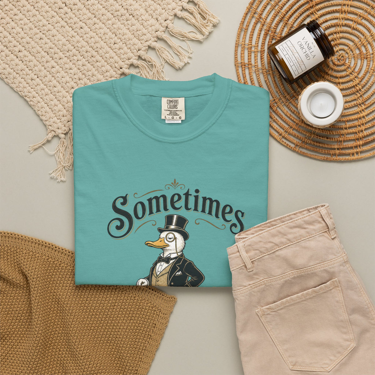 Sometimes I Just Be Fartin Tee Shirt Humorous Vintage Duck Graphic Tee