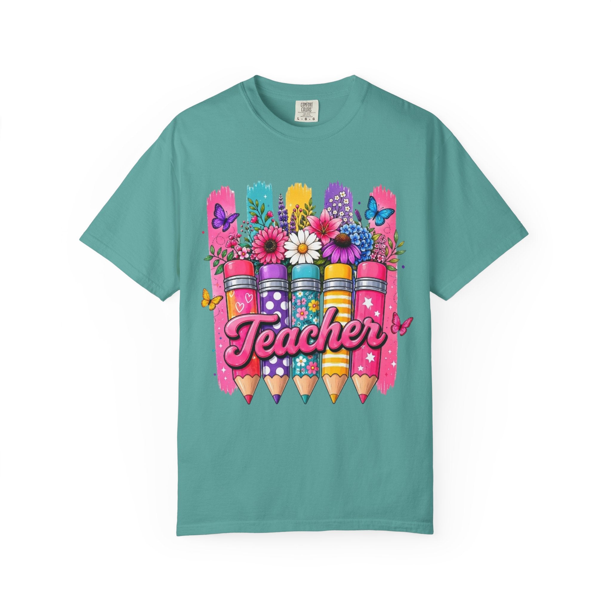Teacher Pencil Bouquet T Shirt Colorful Floral Back to School Gift