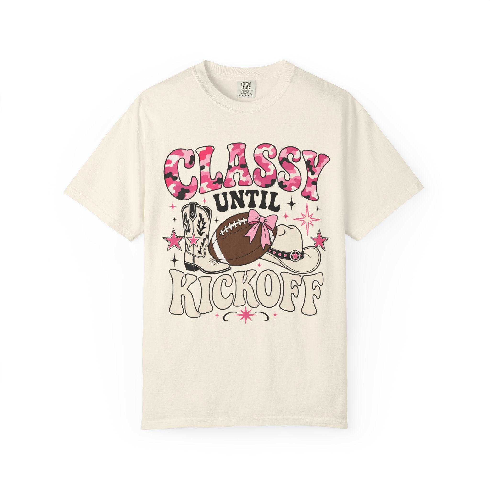 Classy Until Kickoff Football T Shirt Retro Cowgirl Game Day Tee