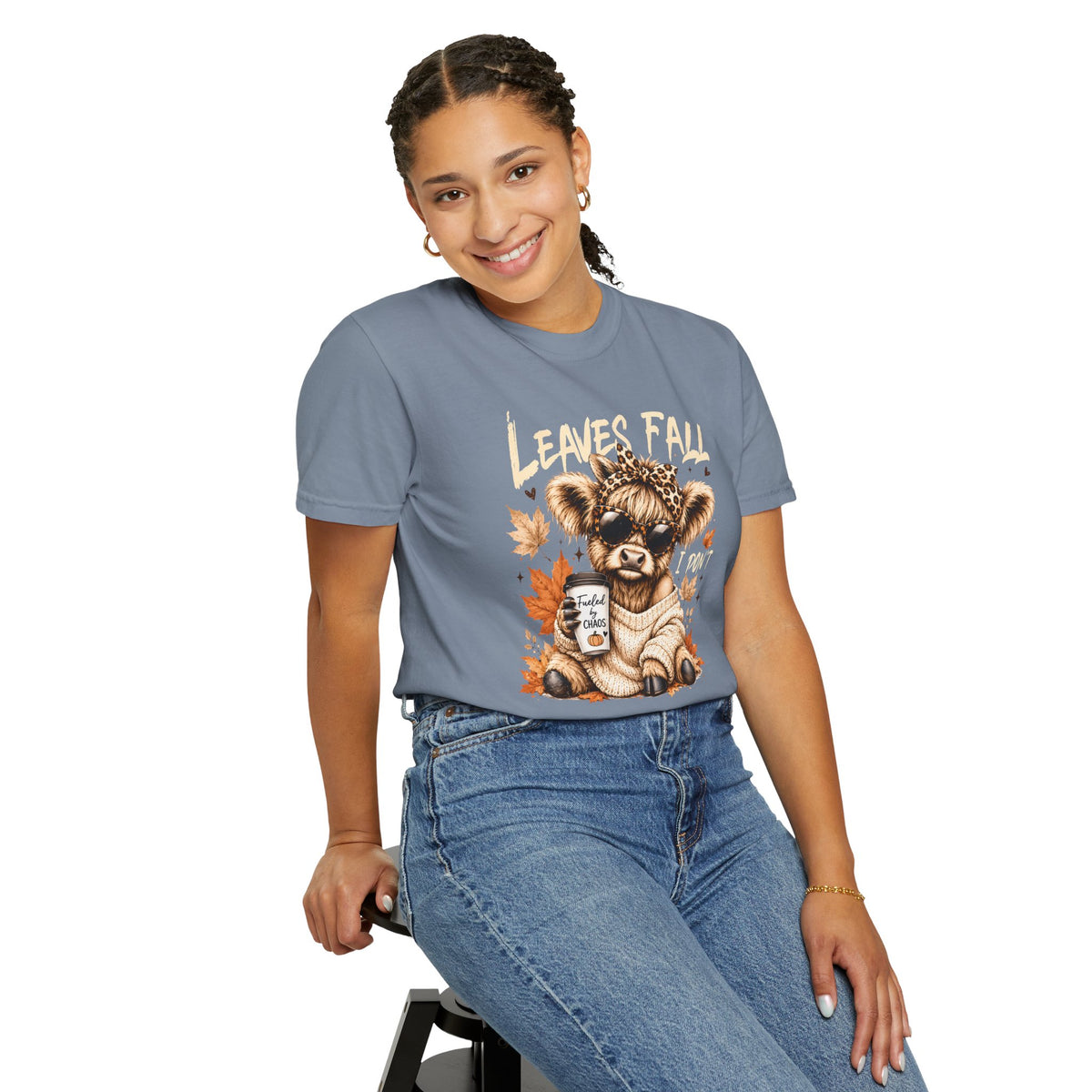Fall Cow Graphic Tee Shirt Leaves Fall I Dont Cozy Autumn Tee