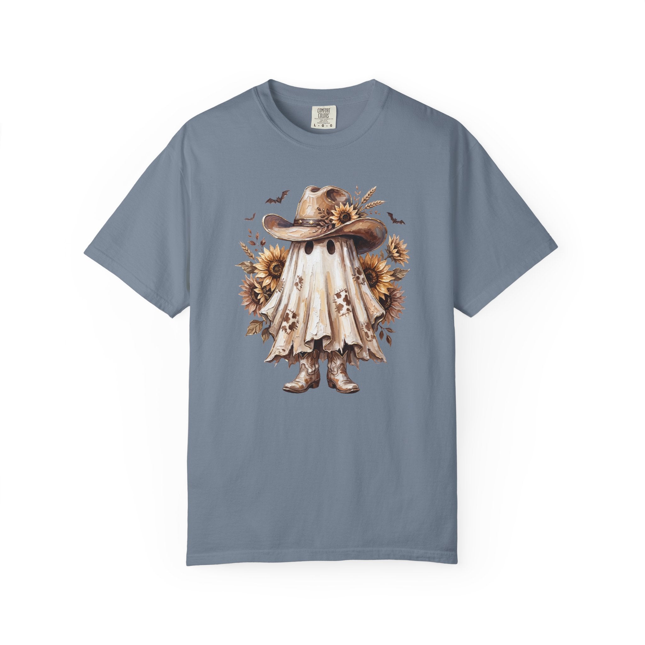 Ghost Cowboy T Shirt Cute Sunflower Halloween Tee