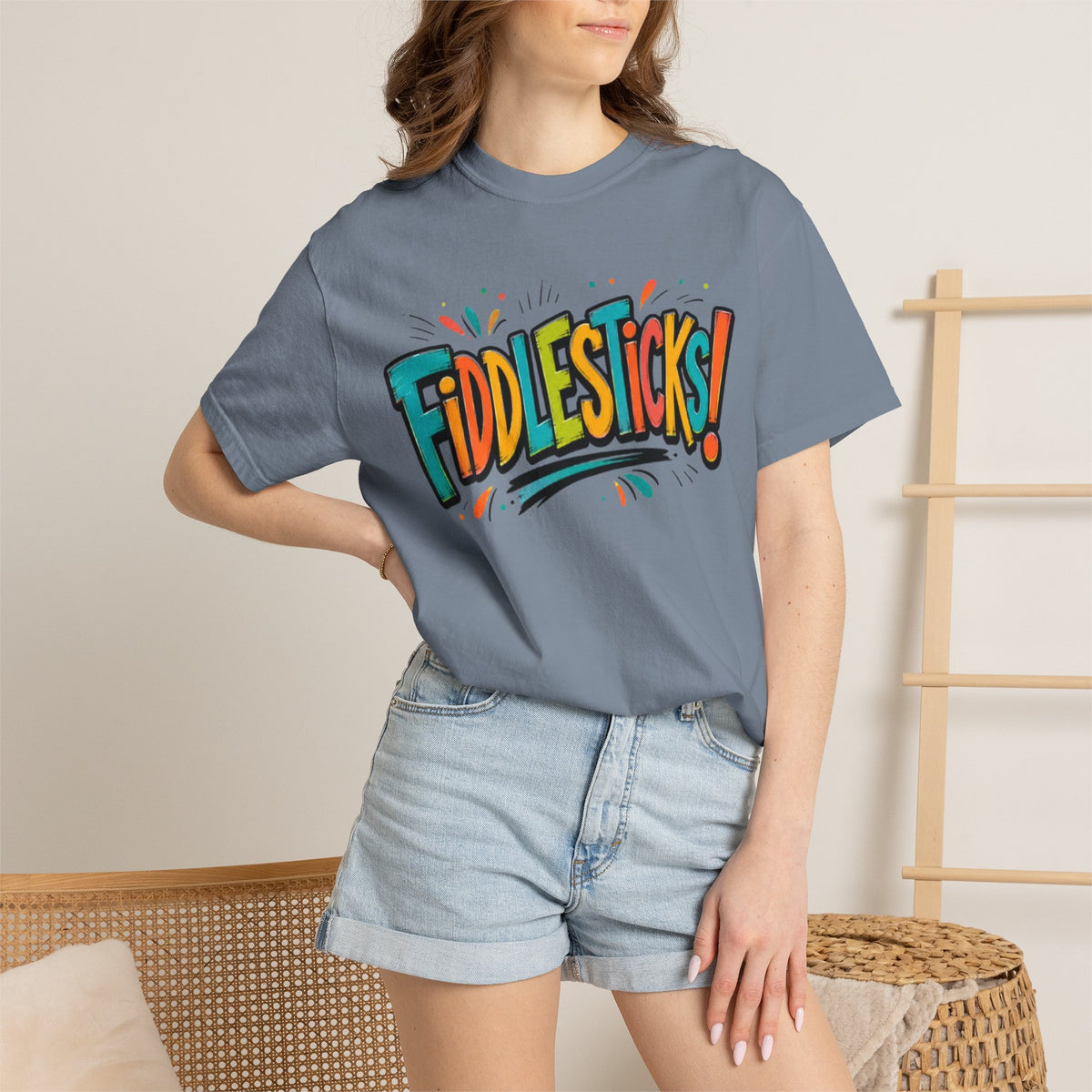 Fiddlesticks Graphic T Shirt Retro Colorful Fun Tee