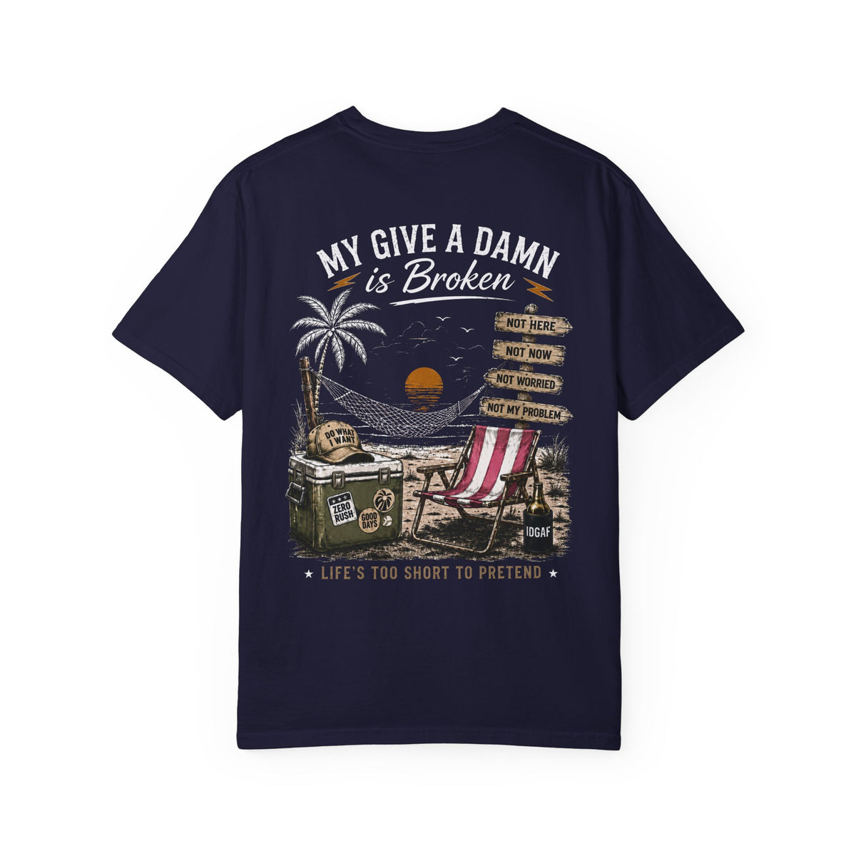 Tee Shirt Too Old to Care Beach Vintage Graphic Tee