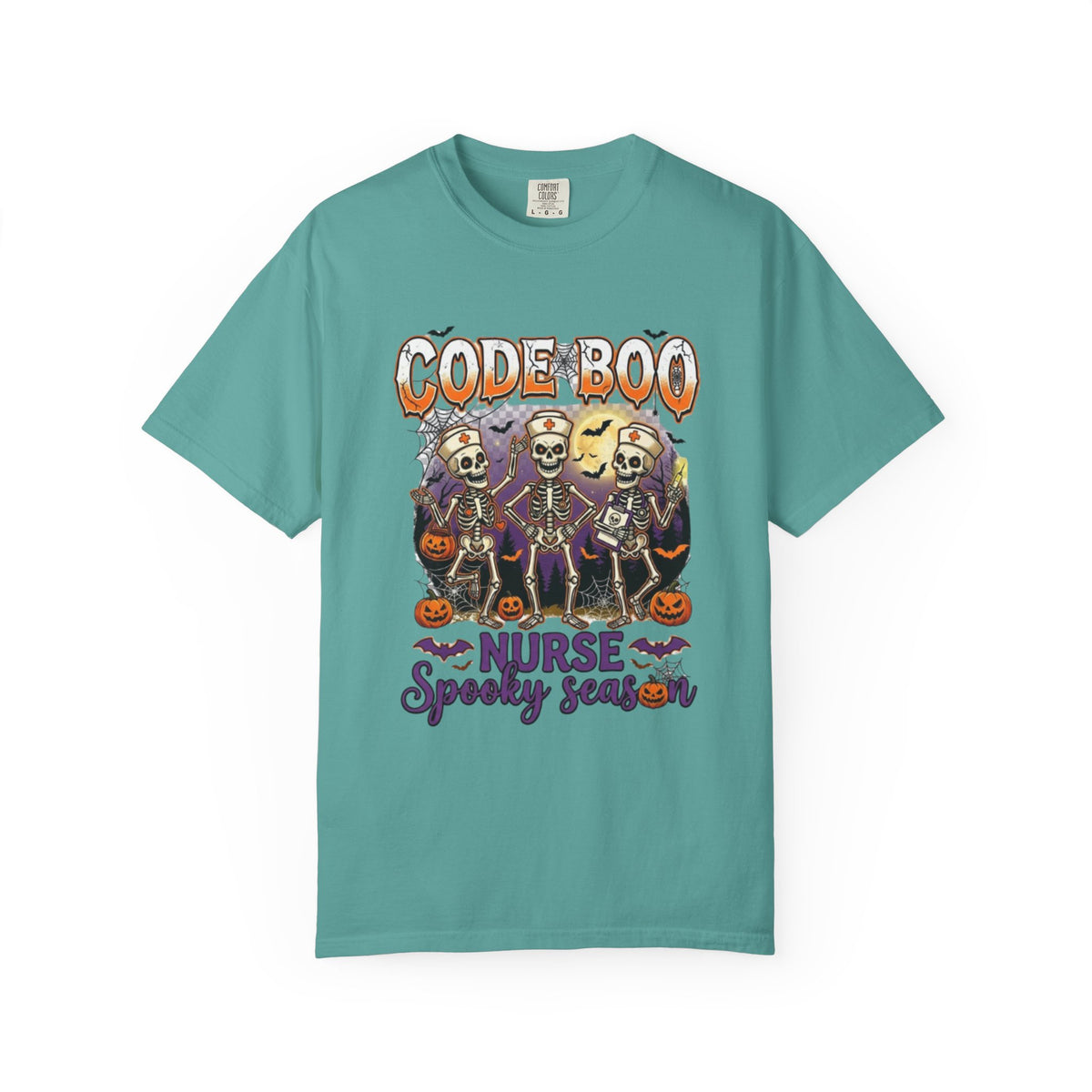 Nurse Code Boo Halloween T‑Shirt Spooky Season Skeletons