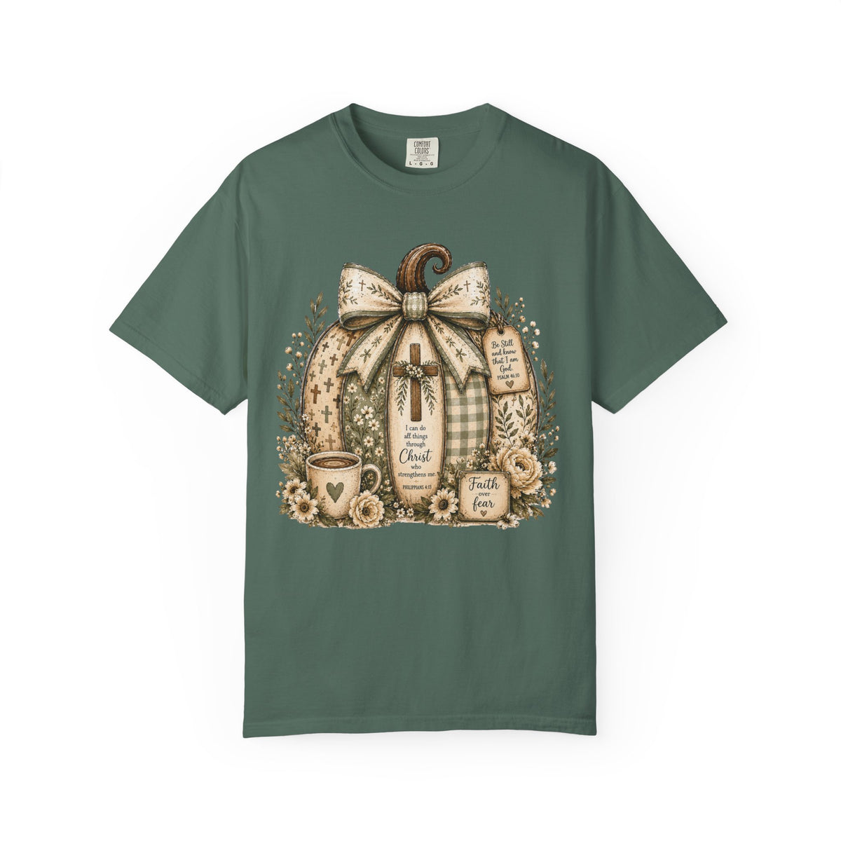 Pumpkin Blessings Tee Rustic Autumn Pumpkin with Grateful Heart Design