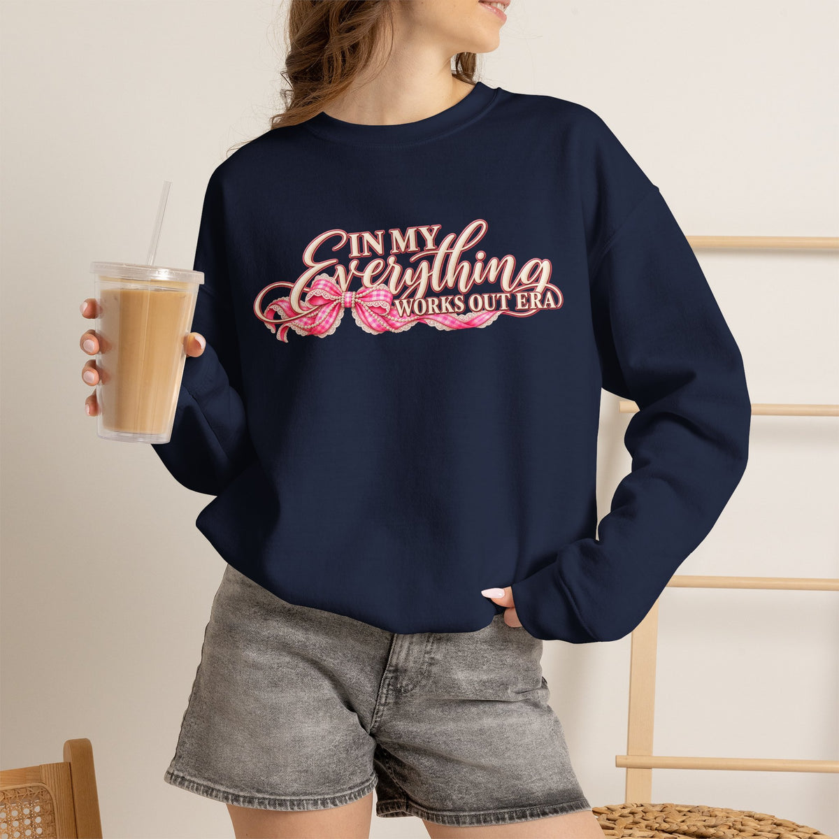 In My Everything Works Out Era Sweatshirt, Coquette Bow Crewneck, Positive Affirmation Shirt, Manifestation Gift for Her