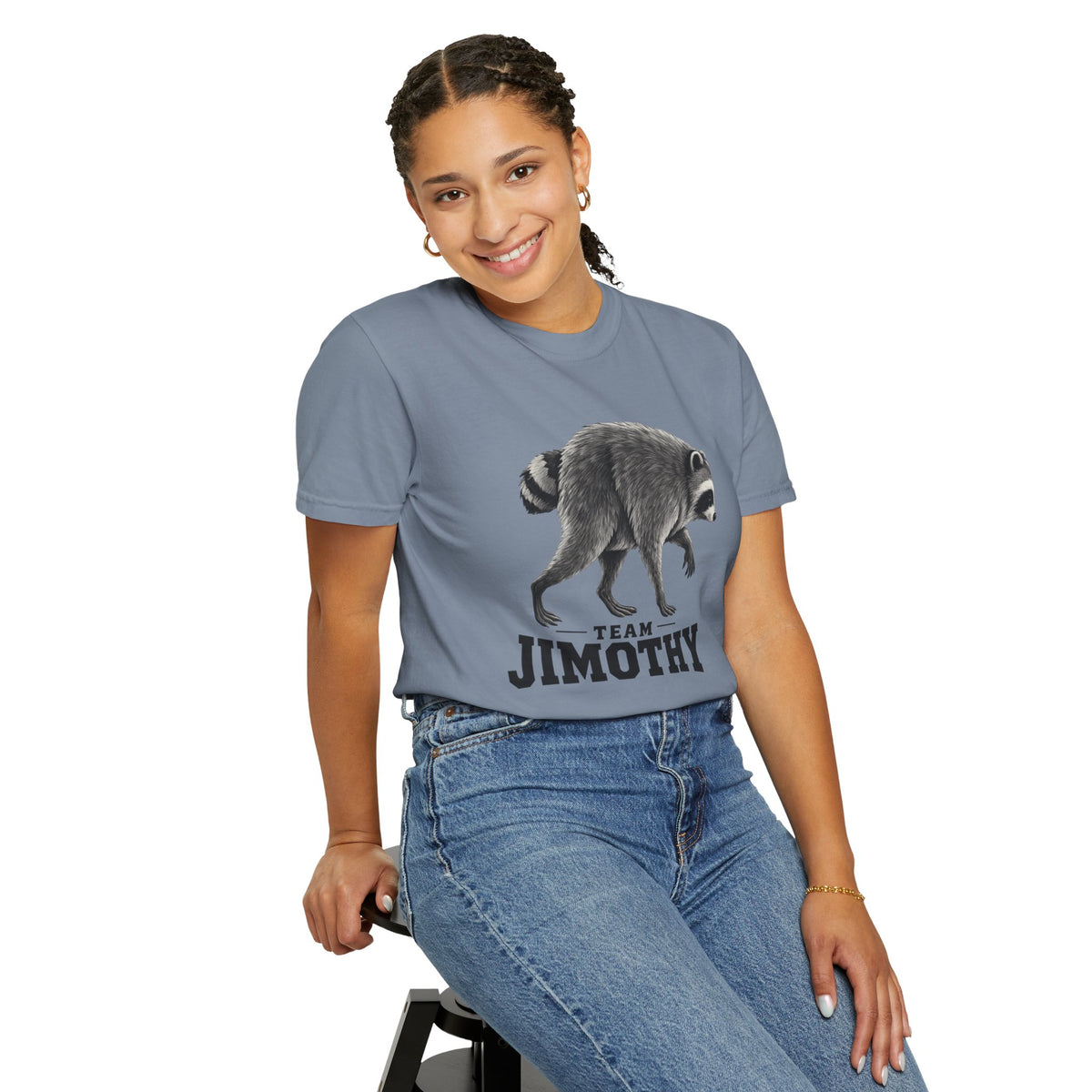Team Jimothy Raccoon Garment Dyed Tee Shirt Vintage Wildlife Graphic Tee