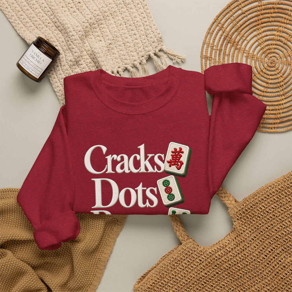 Cracks Dots Bams Mahjong Sweatshirt, Funny Mahjong Shirt, Mahjong Lover Gift, Mahjong Game Night Crewneck, Mahjong Club Apparel