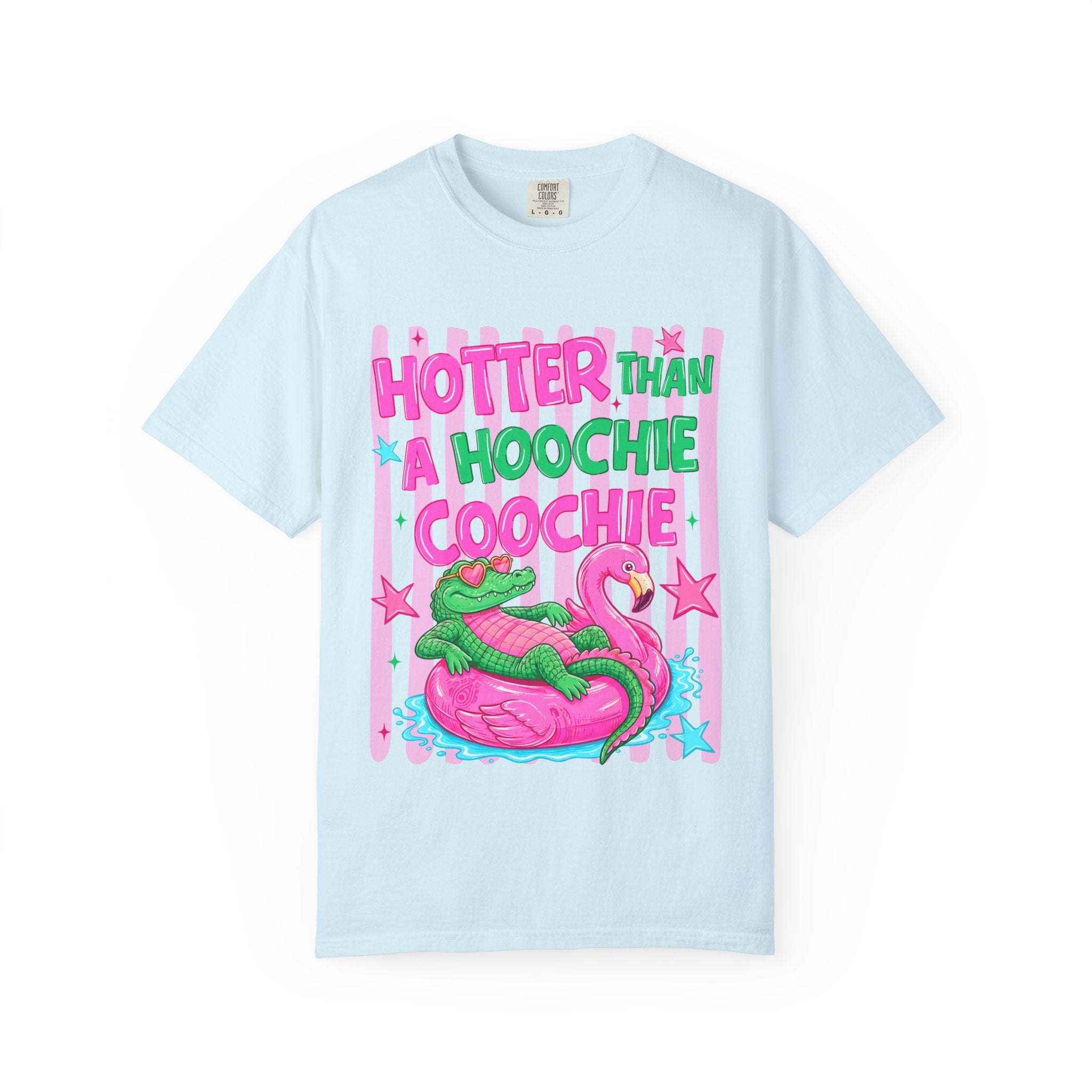 Graphic T Shirt Hotter Than a Hoochie Goochie Croc Pool Party Tee