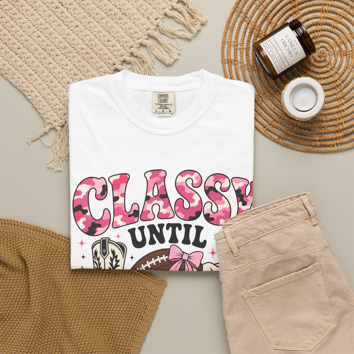 Classy Until Kickoff Football T Shirt Retro Cowgirl Game Day Tee