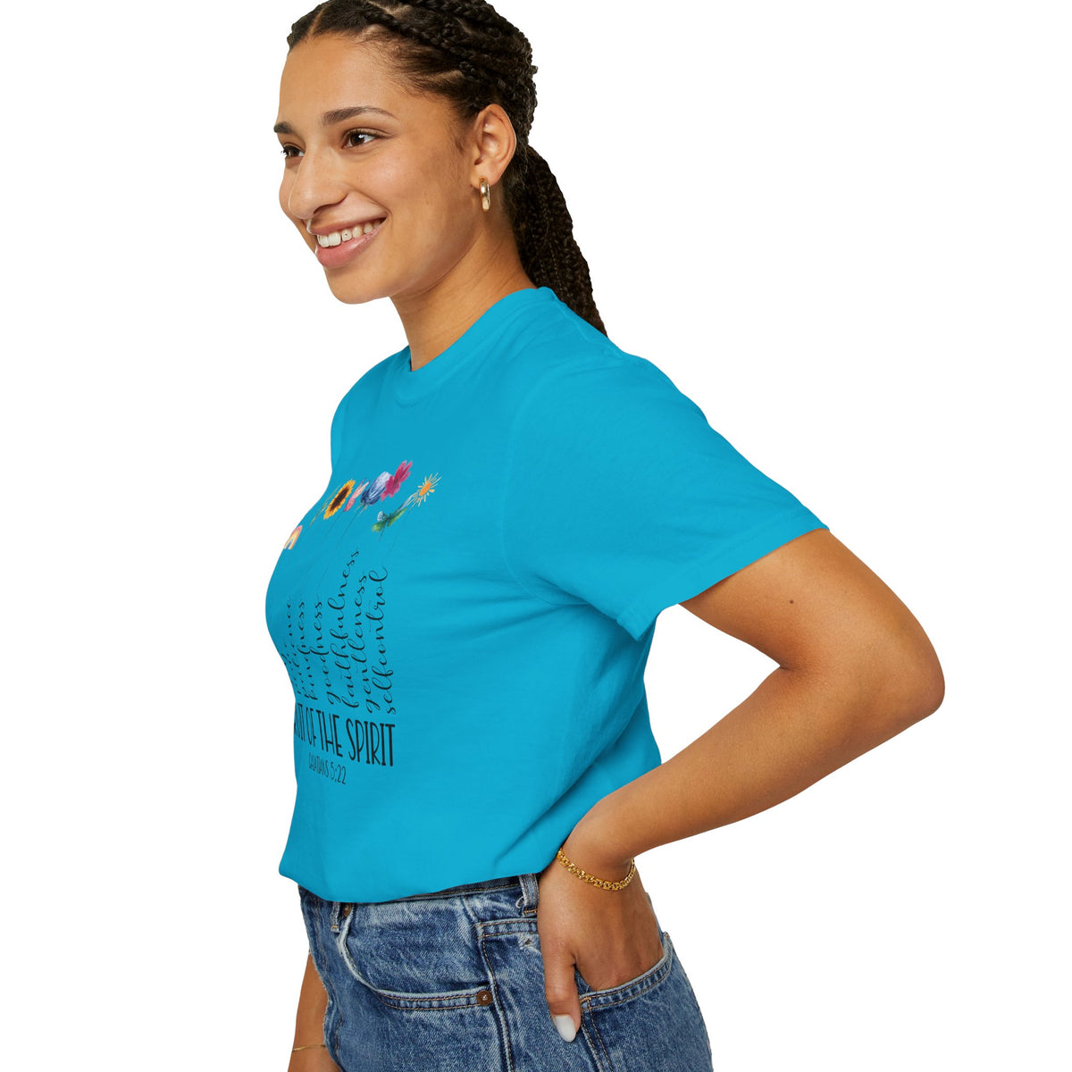 Fruit of the Spirit Floral Tee shirt | Galatians 5:22 Scripture Tee