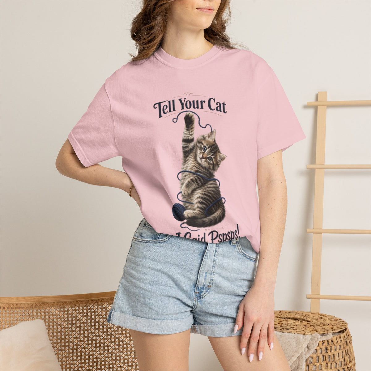 Tell Your Cat I Said Pspsps T Shirt Cute Funny Cat Graphic Tee