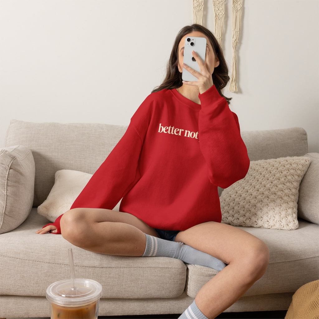 Better Not Pout Christmas Sweatshirt, Minimalist Holiday Crewneck, Funny Christmas Sweater, Sarcastic Xmas Shirt, Trendy Christmas Gift