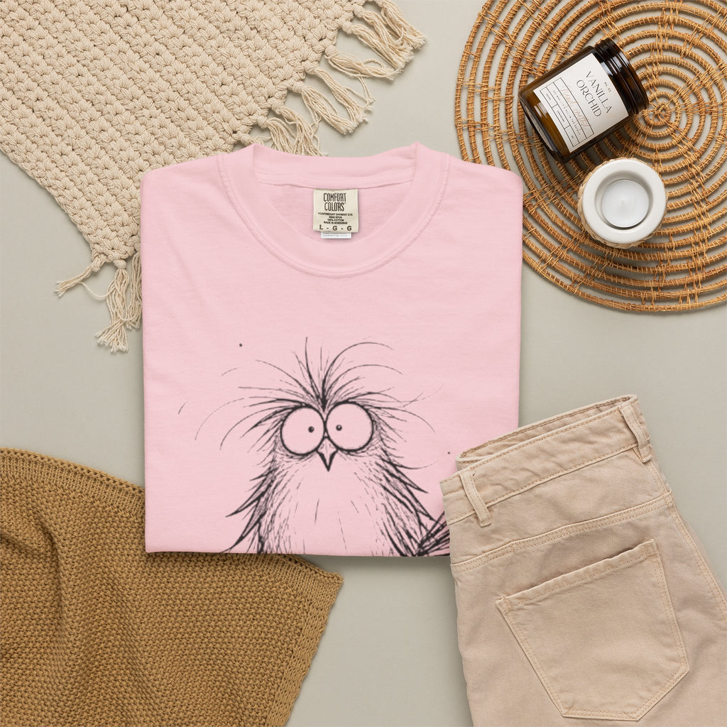 Feral Mom Energy Tee Shirt Cute Fluffy Bird Graphic Tee