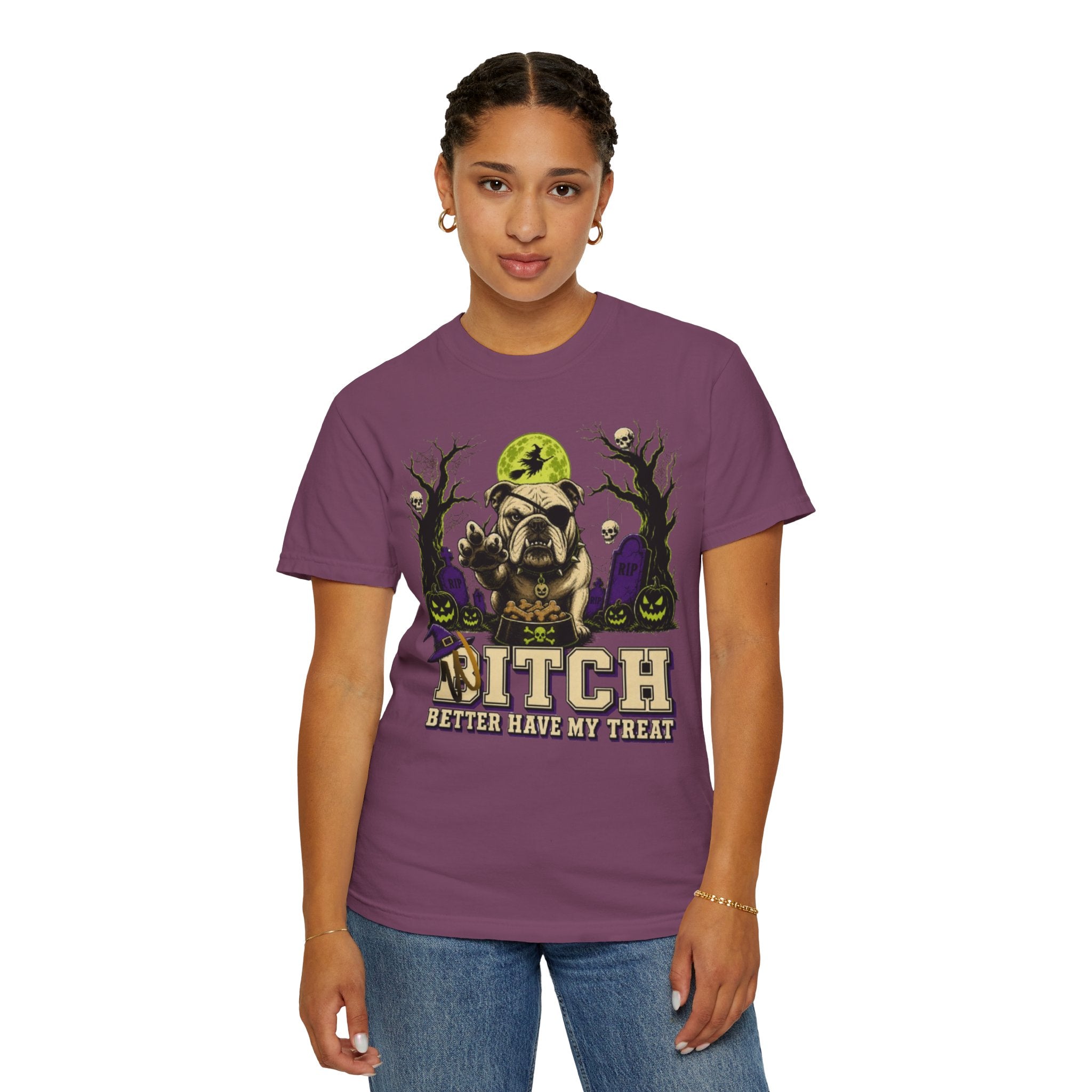 Halloween Bulldog T Shirt Bitch Better Have My Treat Spooky Costume Tee
