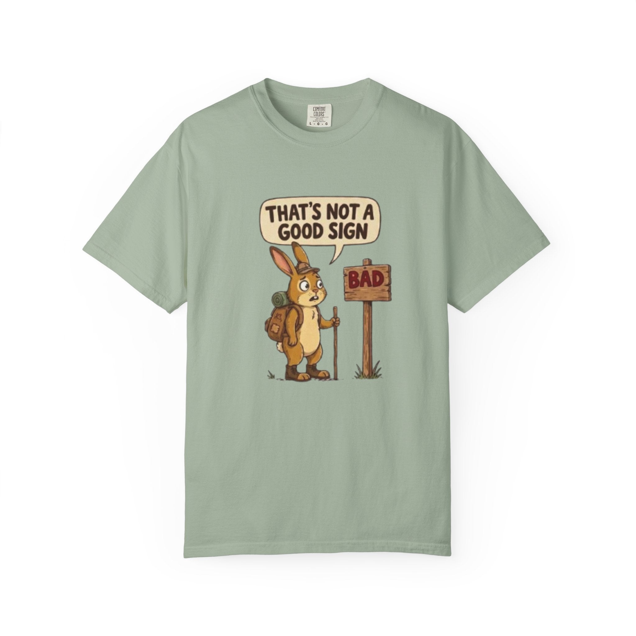 Funny Rabbit T Shirt That’s Not a Good Sign Hiking Bunny Graphic Tee