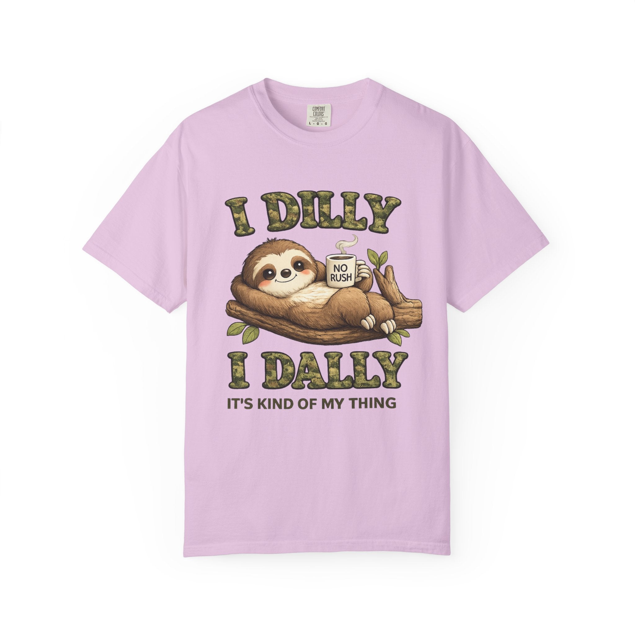 Sloth I Dilly I Dally Relaxed T-Shirt Funny Lazy Day Graphic Tee