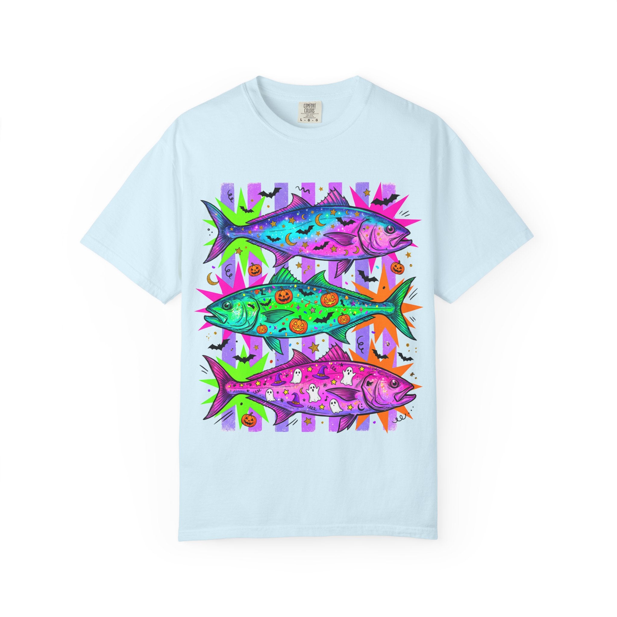 Bright Halloween Tropical Mackerel T-Shirt — Colorful Surf & Beach Fish Graphic Tee
