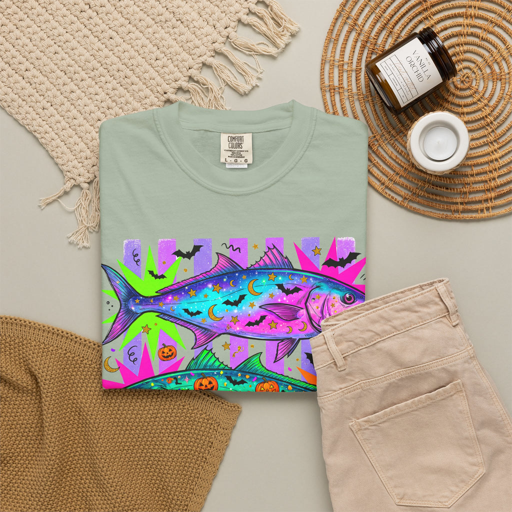 Bright Halloween Tropical Mackerel T-Shirt — Colorful Surf & Beach Fish Graphic Tee