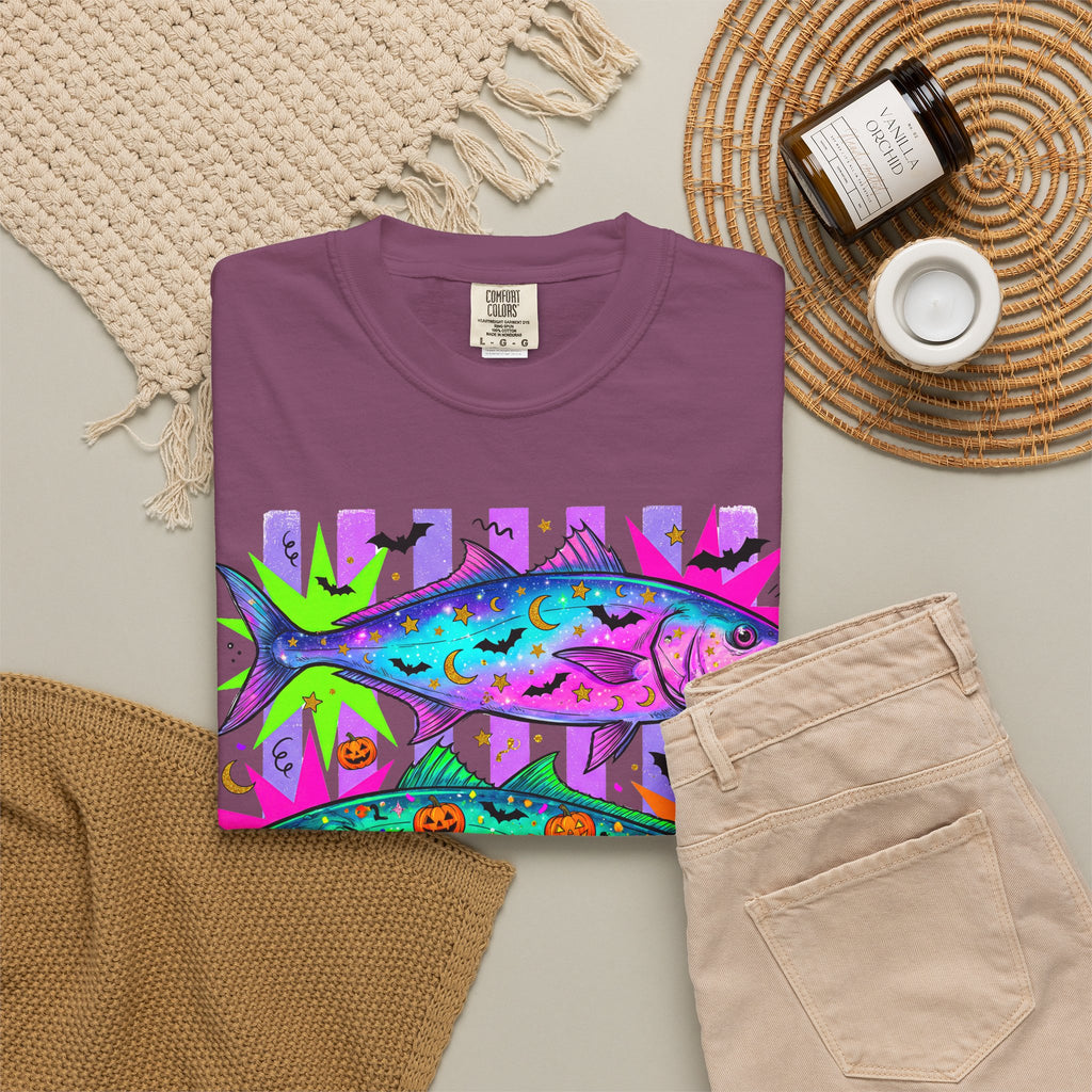 Bright Halloween Tropical Mackerel T-Shirt — Colorful Surf & Beach Fish Graphic Tee