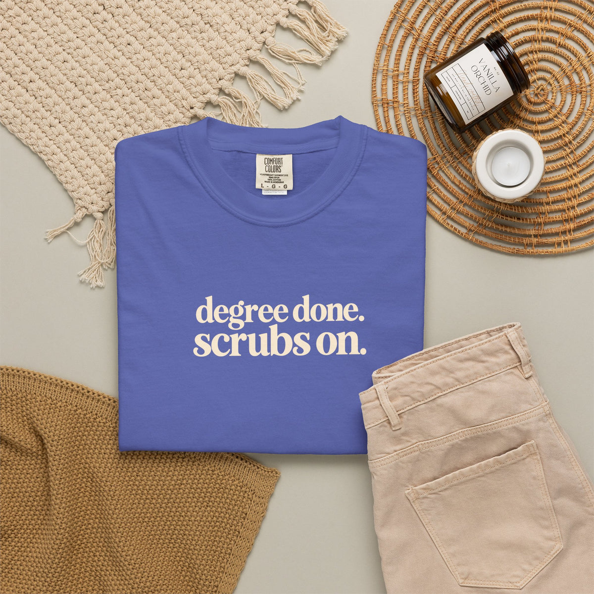 Nursing Graduation Shirt, Degree Done Scrubs On Tee, New Nurse Gift, Comfort Colors Nurse Shirt, RN LPN Graduation Gift