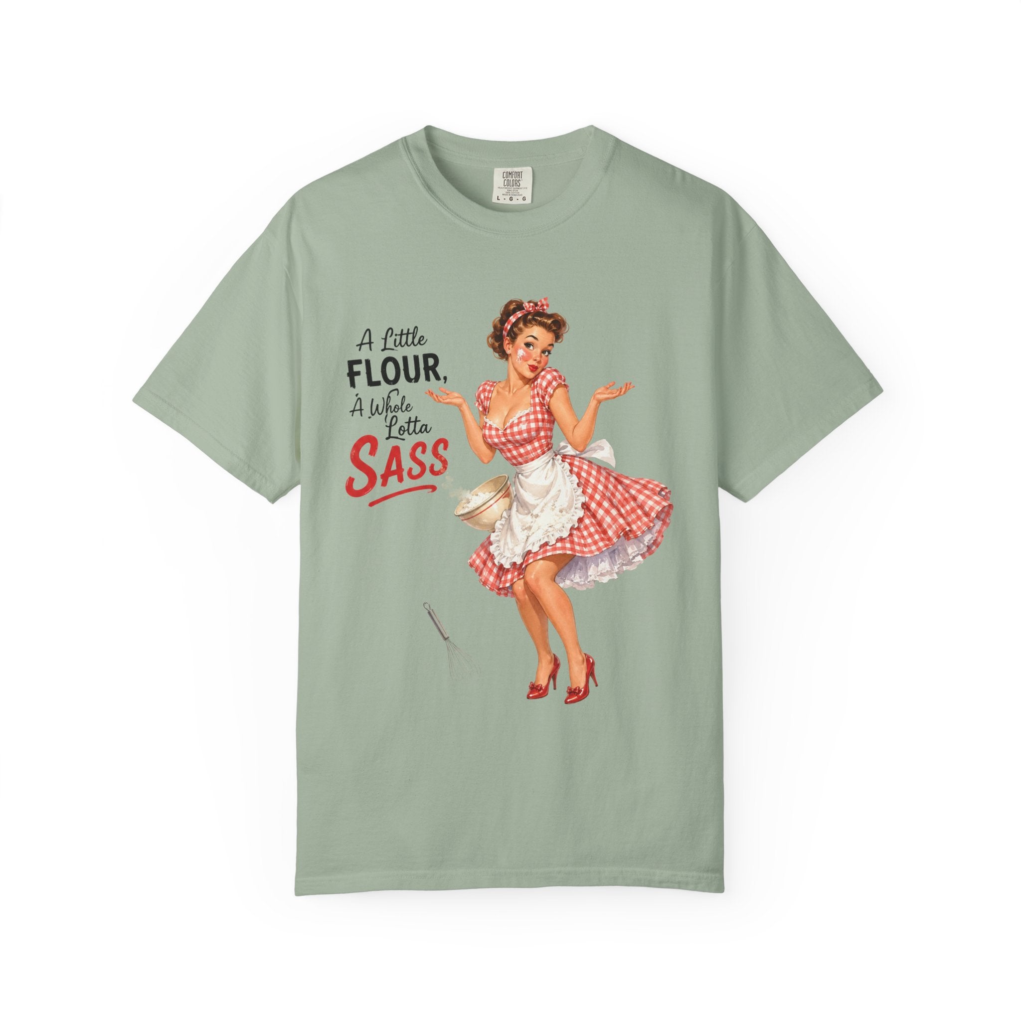 Vintage Pin Up Kitchen T Shirt A Little Flour A Little Sass