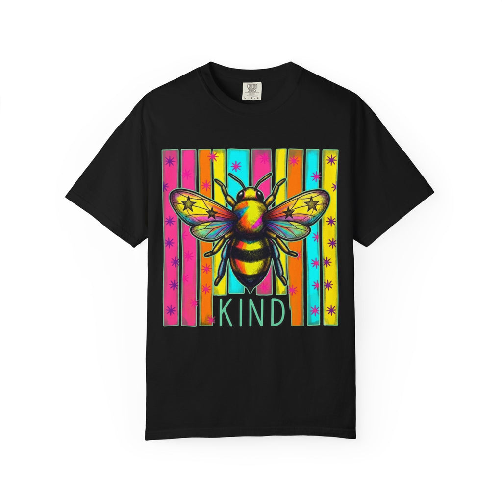 Bee Kind T Shirt Colorful Retro Striped Graphic Tee