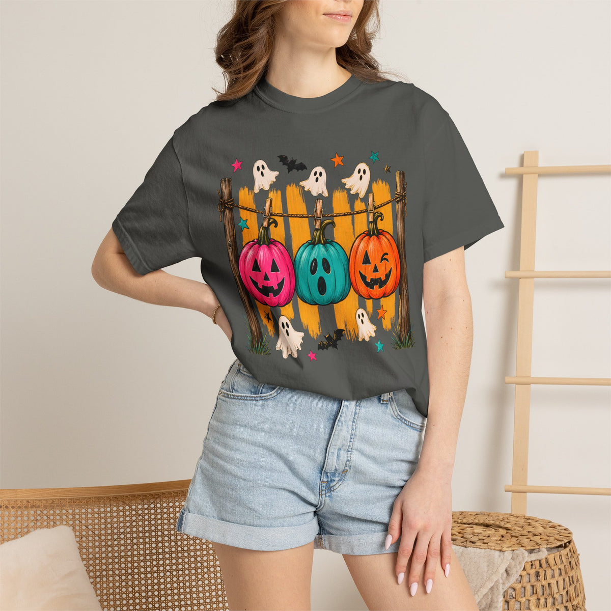 Halloween Pumpkins and Ghosts T Shirt Cute Jack O Lantern Halloween Tee