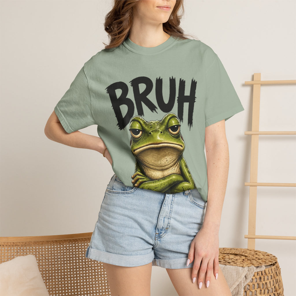 Bruh Frog T-Shirt Funny Grumpy Frog Graphic Tee
